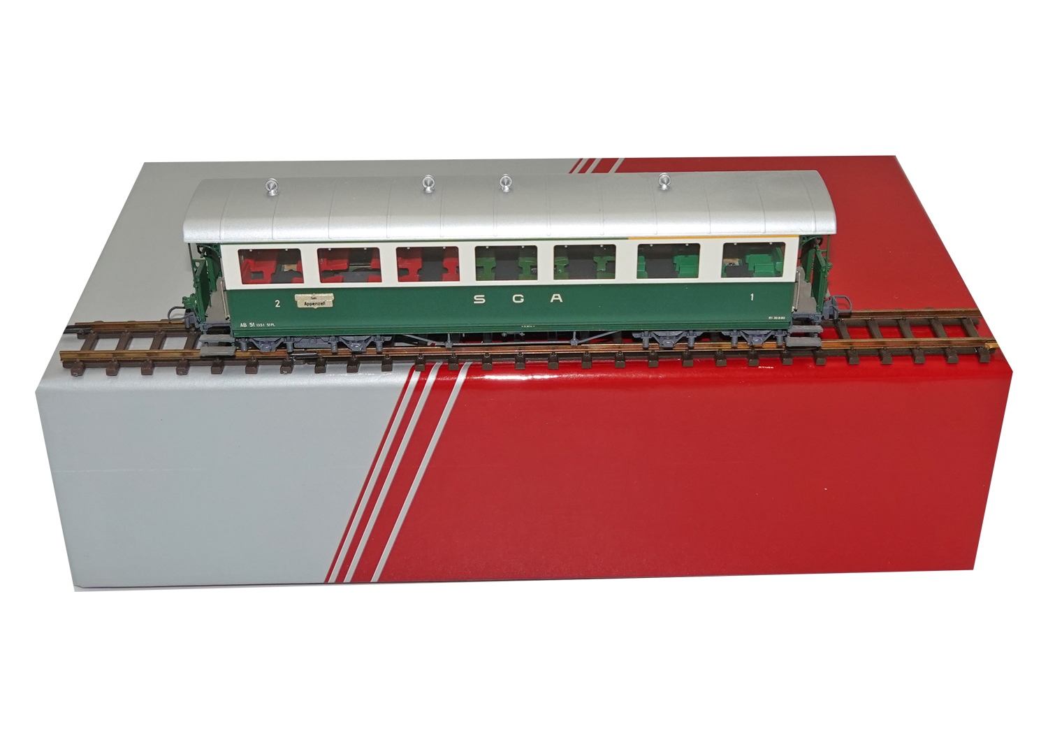 Lemaco H0m 006-1 SGA Personenwagen AB4i 51 grün-creme