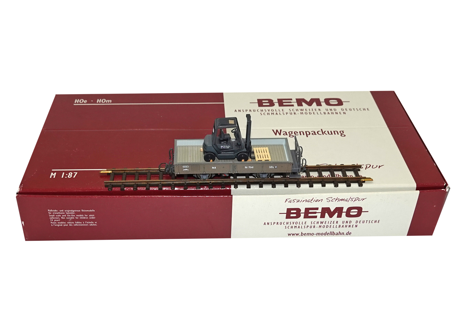 Born H0m 7457-M01 Flachwagen Kkl-7046 mit Stapler STILL R70-25