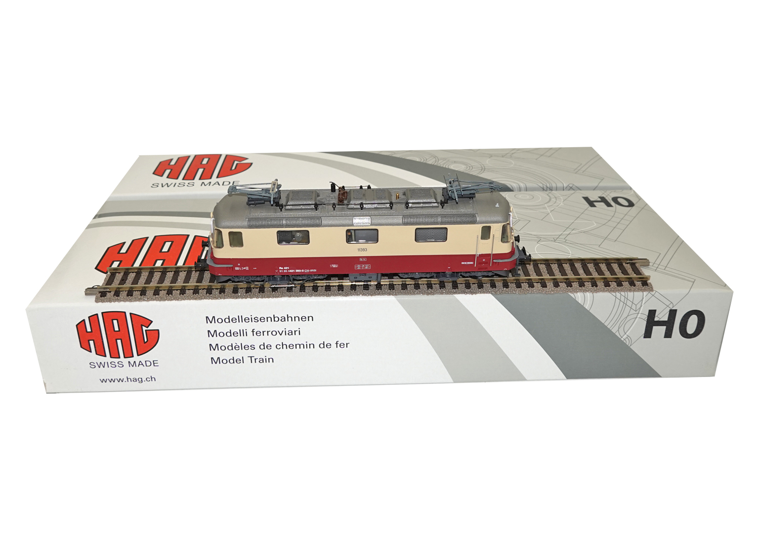 Hag 16270-21 SBB Lokomotive Re 421 TEE beige/rot DCC 