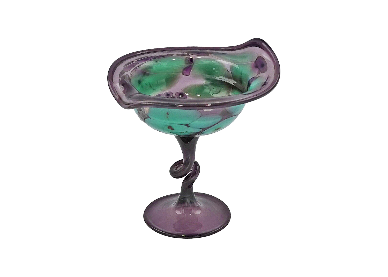 Jürgen Tkotz Gräfenthal Glasschale mini mit Glasgranulatdekor lila Jürgen Tkotz Gräfenthal Glasschale mini mit Glasgranulatdekor lila