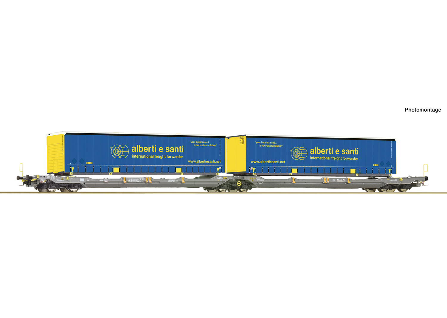 Roco 6600137 Hupac Doppeltaschen-Gelenkwagen T3000e Alberti e Santi  Roco 6600137 Hupac Doppeltaschen-Gelenkwagen T3000e Alberti e Santi