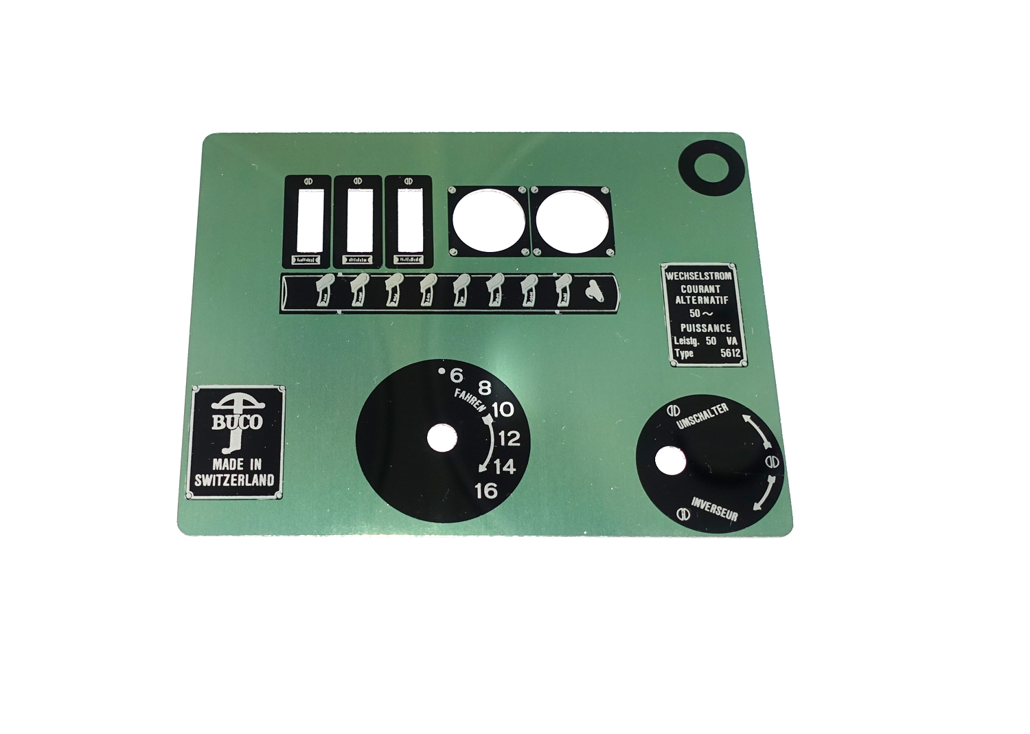 Buco H0 Frontplatte Transformer  Buco H0 Frontplatte Transformer