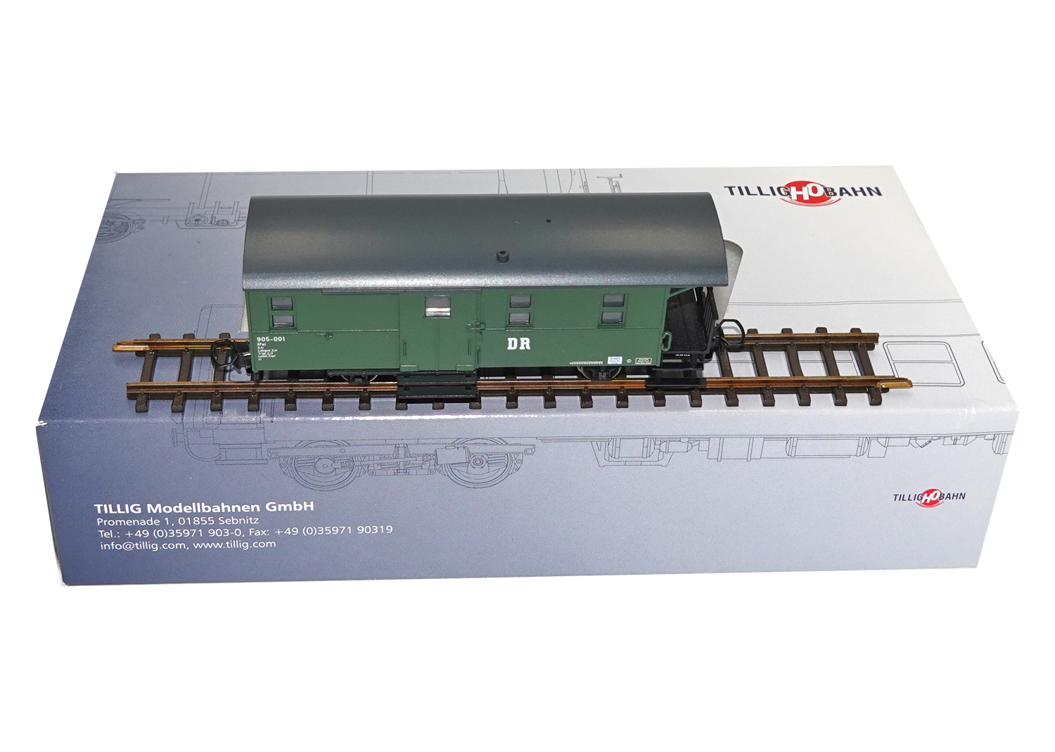 Tillig 13954 H0m DR Packwagen grün 905-001 DC 