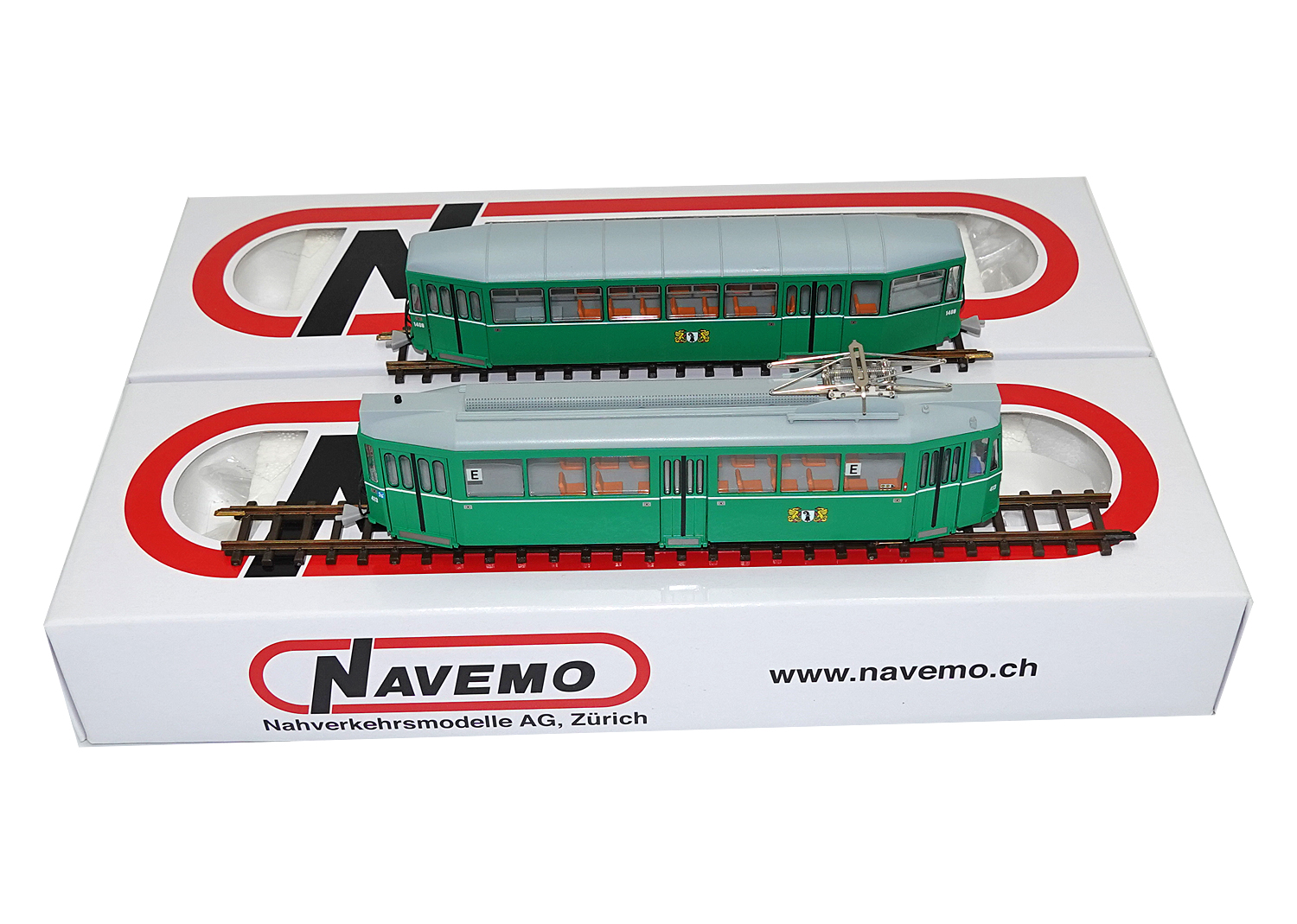 Navemo 24212413 H0m BVB Be 4/4 2-tlg. Tram Motorwagen Linie E 