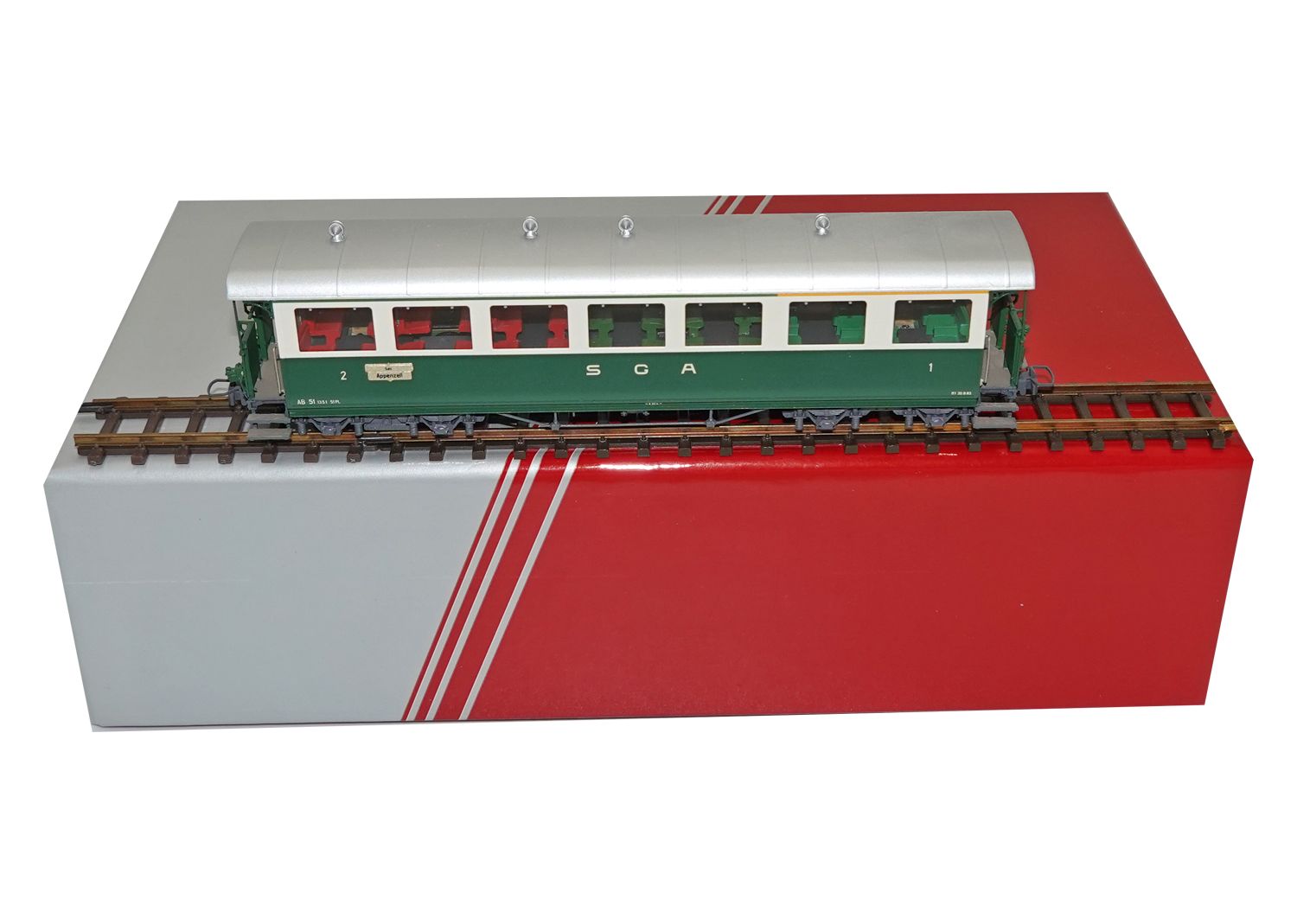 Lemaco H0m 006-1 SGA Personenwagen AB4i 51 grün-creme